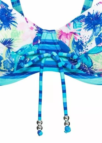 BONPRIX WOMENS MINIMISER BLUE FLORAL U/W BIKINI 2PC SZ 22 -DD BNWT - Picture 4 of 5