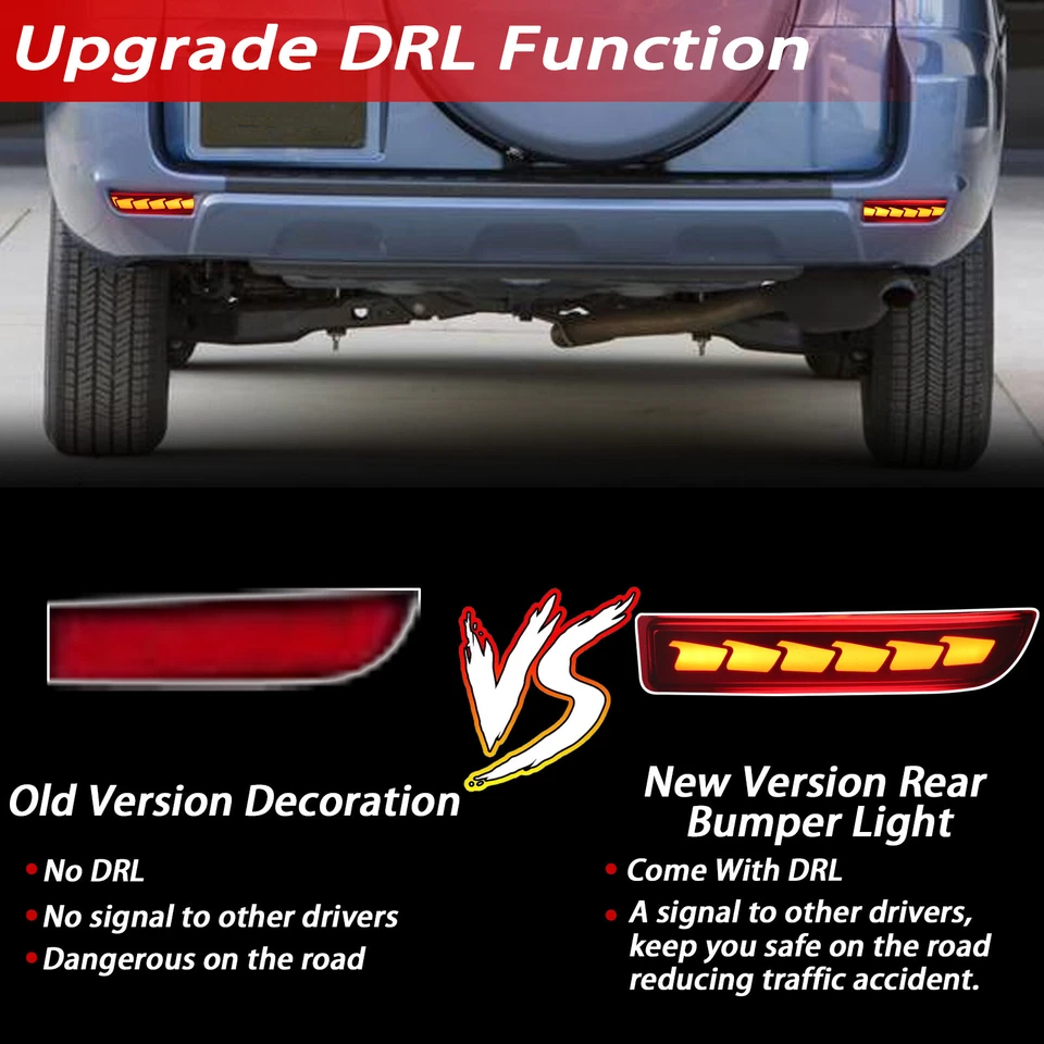 Светодиодный задний бампер отражатель задние стоп-сигналы w/поворот красный для Toyota RAV4 2006-2012 - Изображение 2 из 4