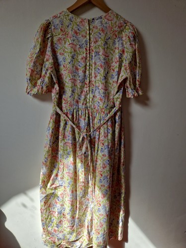 Vintage Handmade One Off Prairie Country Girl Floral Dress Size 14 16 - Picture 6 of 6
