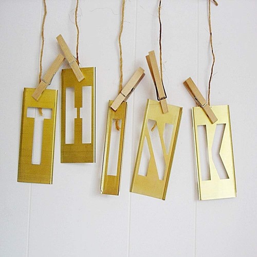 4 Inch Brass Interlocking Stencil Set of Numbers and Letters Kit - 46 Piece Set - Picture 5 of 5