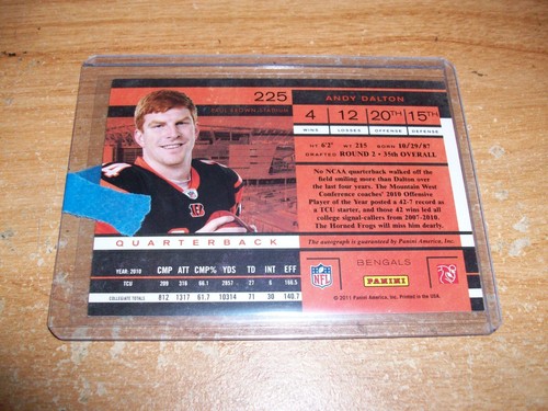 2011 Panini Contenders NFL Football Andy Dalton Rookie Auto Card Bengals (A) - Picture 2 of 2