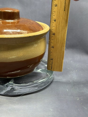 Art Pottery Lidded Serving Bowl Casserole Handmade Brown Glaze Salsa - Picture 6 of 7