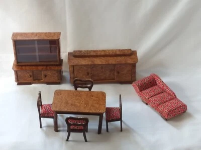 Alte Paul Hübsch Wohnzimmer 30er oder frühe 50er Jahre Puppenstube - Bild 1 von 4