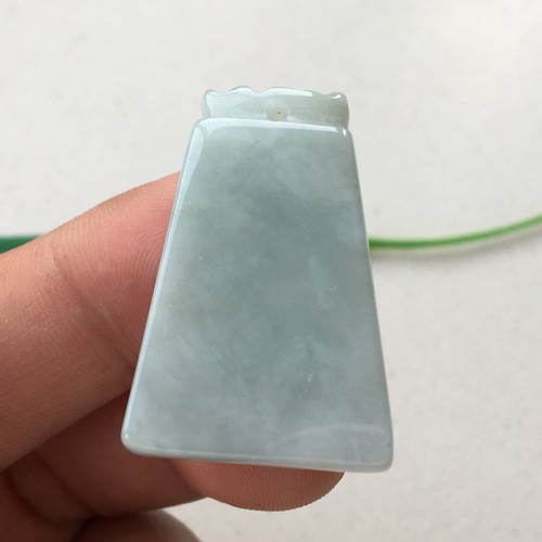 Certified 100% Natural Grade A Jadeite carved luck Ping An amulet Pendant 无事牌 78 - 第 2/10 張圖片