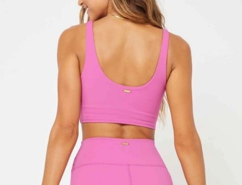 L*Space Active Size Large Twist of Fate Top Sport-BH rosa neu mit Etikett $ 84 - Bild 2 von 13