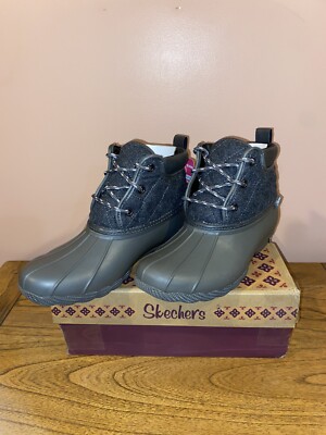 Sketchers Womens Pond-Lil Puddles-Mid Quilted Lace Up Duck Boot