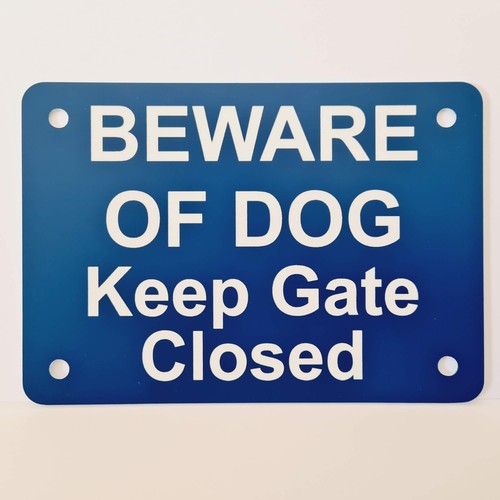 Beware of Dog Keep Gate Closed Sign Plaque Close Shut Outdoor Rated Puppy - Bild 12 von 295