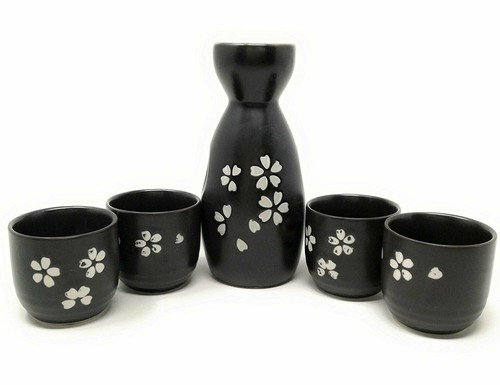TJ Global 5-teiliges Sake Set, Langlebiges Keramik Japanisches Sake Set mit 1... - Bild 1 von 5