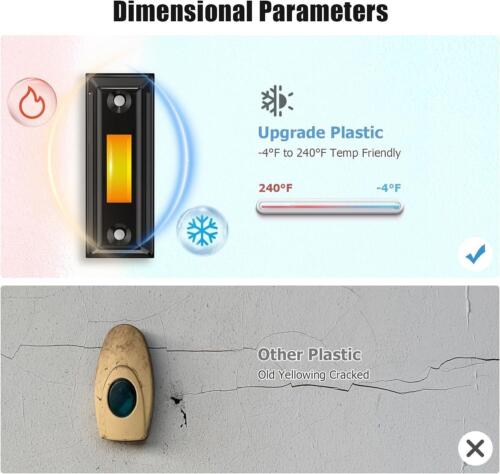 Lighted Doorbell Push Button, Upgraded Heavy Duty Metal Wired Doorbell Button Fo - Picture 4 of 6