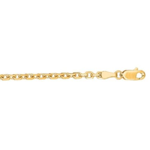 18k Yellow Gold 2.6mm Diamond Cut Classic Pendant Cable Chain Necklace 20" 10gr - Picture 4 of 14