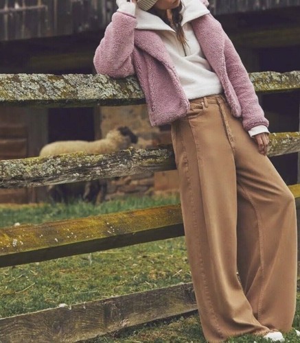Nuevo con etiquetas $198 Free People Joplin Piel Imitada Acogedora Chaqueta de Peluche Rosa S - Imagen 6 de 8