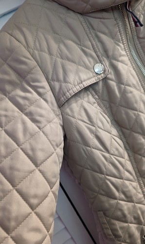 Tommy Hilfiger cappotto donna beige doppiopetto trapuntato pea con cappuccio XXS full zip - Foto 2 di 6