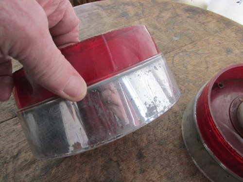 PAIR OF ORIGINAL TAILLIGHTS LENSES W/ PLASTIC TRIM 1958 1959 FORD THUNDERBIRD - Picture 13 of 16