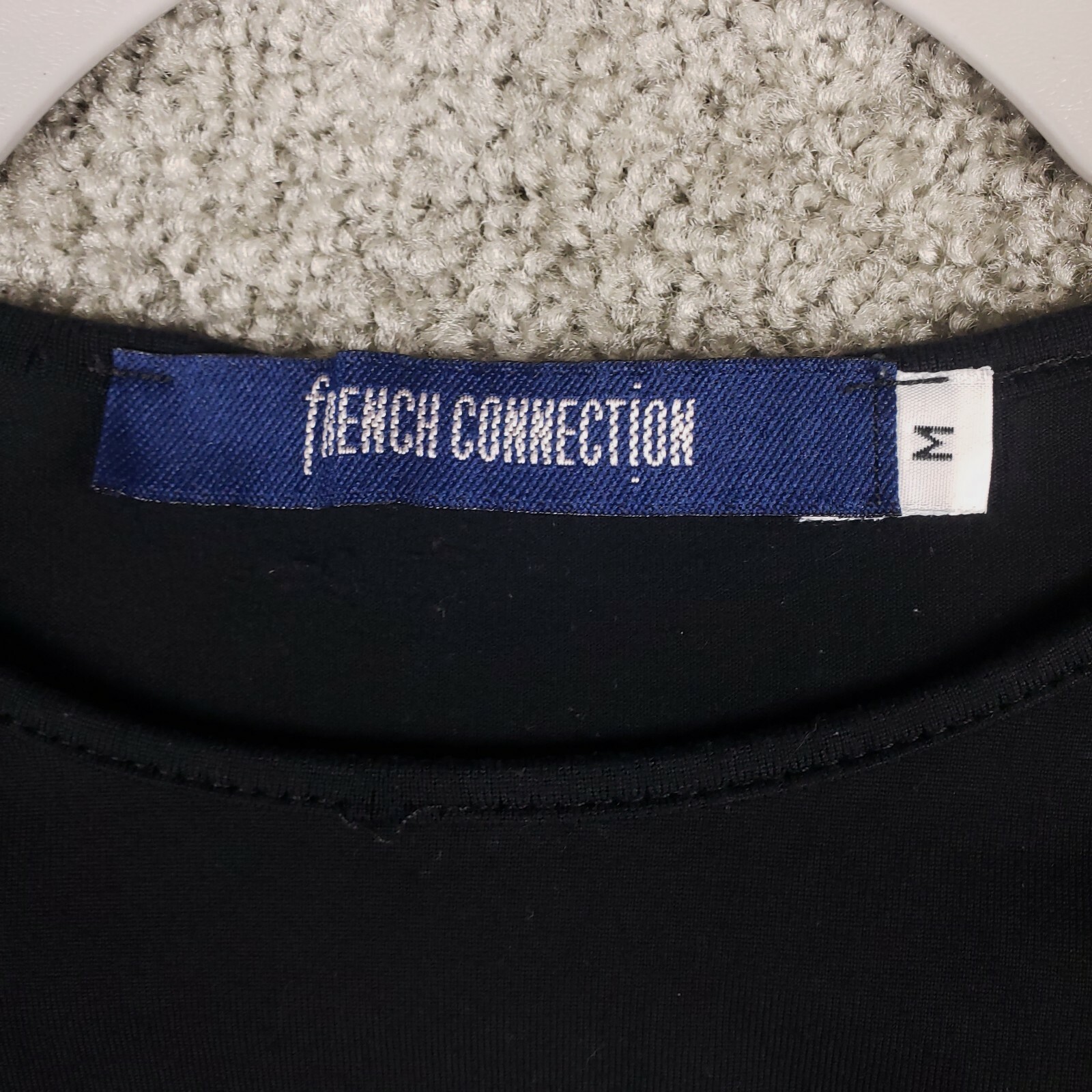 French Connection Solid Black Stretch Crew Neck L… - image 4