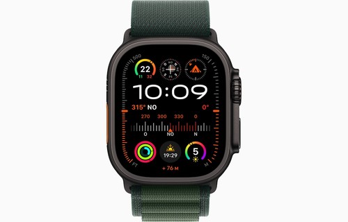 Apple Watch Ultra 2 49mm GPS+LTE Cassa Titanio Nero Alpine Loop Verde Scuro - Afbeelding 2 van 4