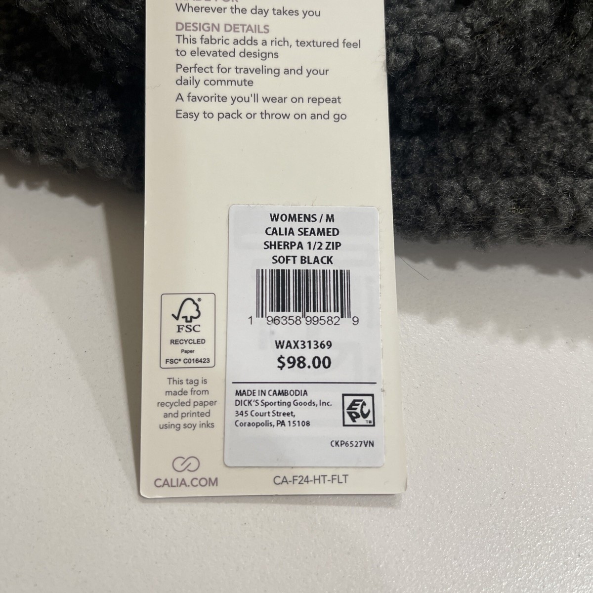 専用6 Calia Women's Grey Seamed Sherpa 1/2 Zip Top Medium | eBay