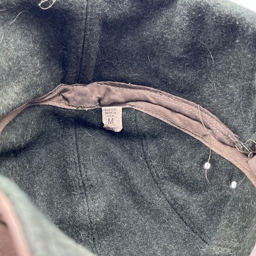 CC Filson Mackinaw Ear Flap Cap Hat Green Hunting Virgin Wool Lined Made in USA - Picture 9 of 9