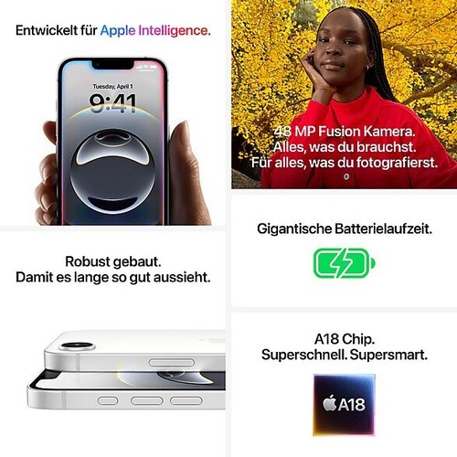 Apple iPhone 16e - 128GB - WEISS - Differenzbesteuert - Bild 7 von 7