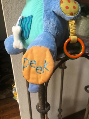 Manhattan Toy BABY PEEK SQUEAK BLUE PUPPY DOG 12" Plush STUFFED ANIMAL Toy - Picture 3 of 8