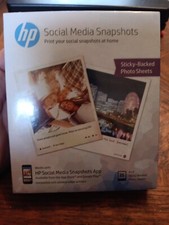 HP Social Media Snapshots Sticky Back Photo Paper 4 x 5 25 Pack. 