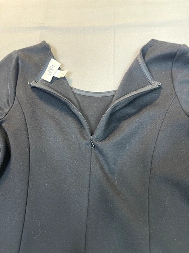 ANN TAYLOR LOFT BLACK DRESS Size 0 Back Zipper Little black dress Womens Pockets - Picture 17 of 19