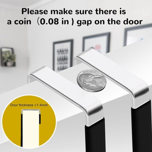 1/2/3/5PCS Adjustable Long Over The Door Hanger Front / Back Door Hook Organizer - Picture 8 of 20