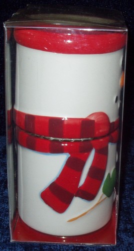 New Hallmark Snowman Set of 2 STACKABLE MUGS Coffee Cocoa Soup - Picture 5 of 6
