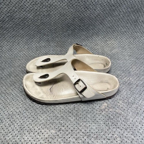 Zapatos Birkenstock Gizeh de cuero blanco talla 7 para mujer