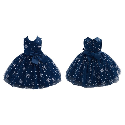 Bebé Niñas Vestido Estampado Copo de Nieve Boda Fiesta Vestidos Recién Nacido Fotografía Conjunto - Imagen 30 de 77