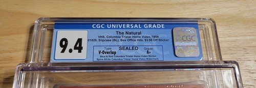 1998 VHS of The Natural starring Robert Redford 9.4 Grade A+ Seal - Picture 2 of 3