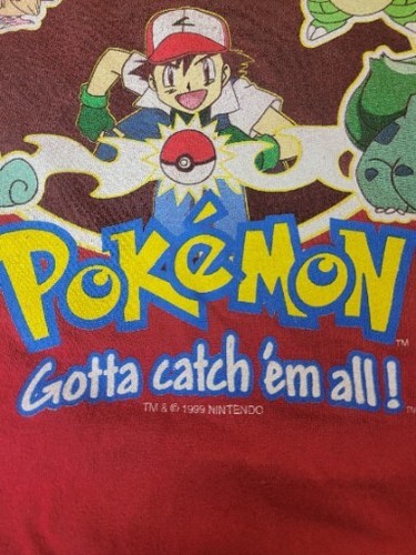 Pokemon Nintendo Long Sleeve Red Shirt Youth Medium Monterey Canyon 1999 Vintage - Picture 7 of 7