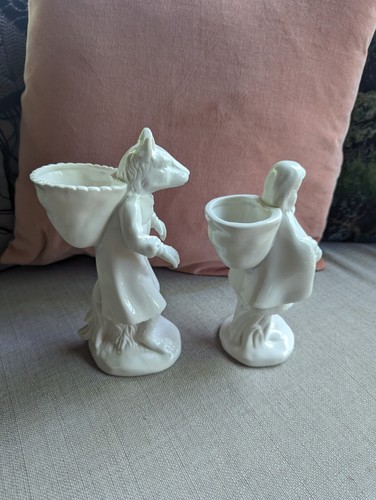 imm Living White Ceramic Candle Holder Little Red Riding hood & The Big Bad Wolf - Picture 3 of 8