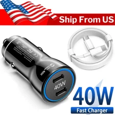 40W Car Charger USB C Type-C Fast Charging Adapter For iPhone 15 Samsung Google