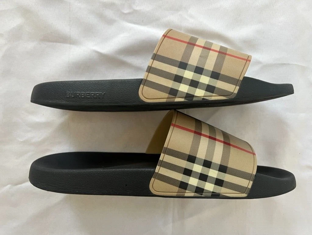 Burberry check online print slides