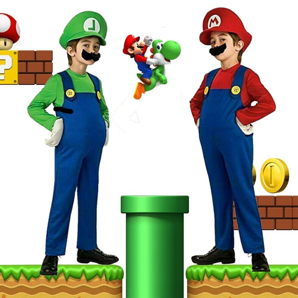 Plumber Boy Childrens Mario Costume Plumber Boy Childrens Mario Costume