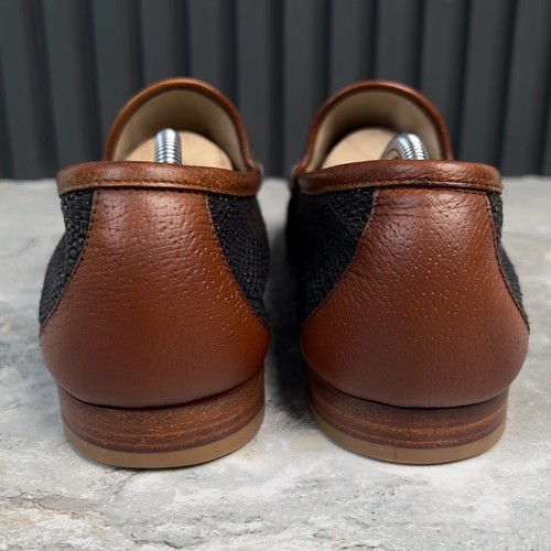 Gucci 1953 Horsebit Halbschuhe schwarz Raffia braun Leder 11,5 G oder 12 US 45,5 EUR - Bild 8 von 11