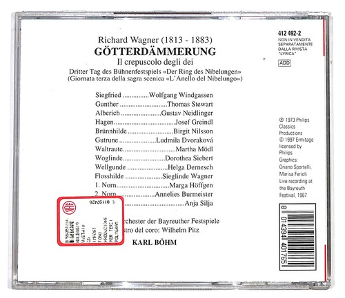 EBOND Wagner - Gotterdammerung (Il crepuscolo degli dei) - Philips CD CD099837 - Foto 2 di 2