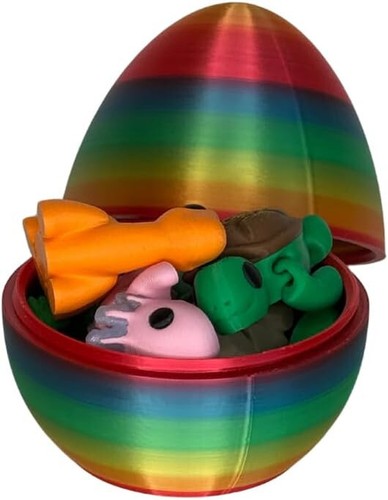 3D-gedruckte Mini gelenkige flexible Tierfiguren, 5er Pack mit Regenbogen Ei - Bild 6 von 17