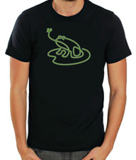 Sweet Green Frog And Tongue Figure Short Sleeve T Shirt Men  G554