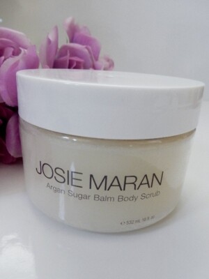 Josie Maran Argan Sugar Balm Body Scrub VANILLA PEAR 18 oz Jumbo Size NEW SEALED