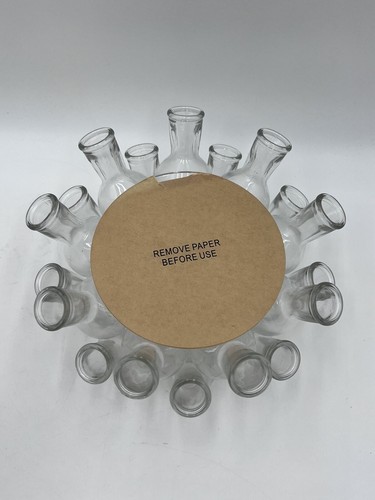 18 Bottle Clustered Flower Frog Clear Glass Stacked Floral Bud Vase Vintage - Picture 11 of 17