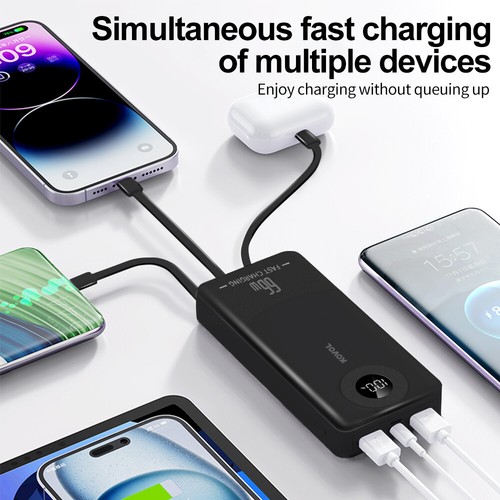 50000mAh Powerbank Externer Akku Ladegerät ZusatzAkku 4 USB für Alle Handy Neu - Zdjęcie 10 z 16