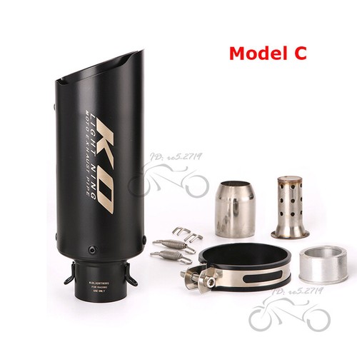 Tubo silenciador de repuesto de puntas de escape modificadas de 60 mm universal negro escape 250 mm - Imagen 8 de 10