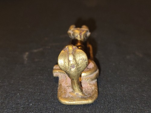 Antique Traditional Indian Bronze Naga with Shiva Lingam & Nandi Collectible #4 - Picture 3 of 5