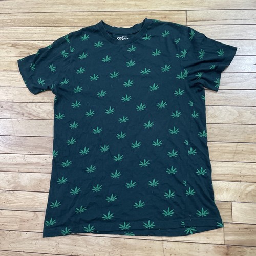 EIGHTY Eight Brand T Shirt Men M Green Weed Leaf Print Marijuana Graphic Tee AOP - Picture 9 of 11