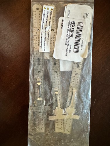 General Tools 300/1 6-Inch Flex Precision Stainless Steel Ruler Chrome Pack of 3 - Picture 3 of 3