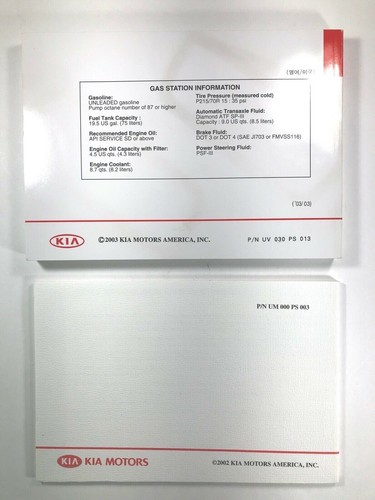 Kia Sedona 2003 03 2003 dueño estuche guía manual envío gratuito juego de libros - Imagen 3 de 4