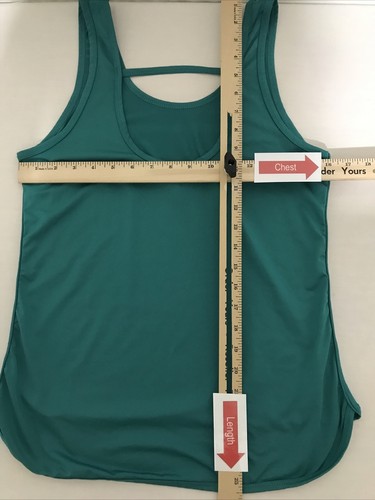 Race Shirt Womens Large Green Sleeveless Top Gym Run Jog Activewear Tank - Picture 6 of 9