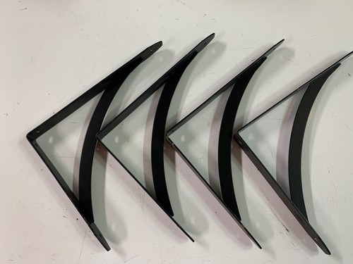 Soportes de estantería decorativos de acero negro de 10" / Cantidad 4 / NUEVO - Imagen 1 de 3