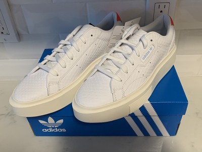 adidas w super sleek white solar red